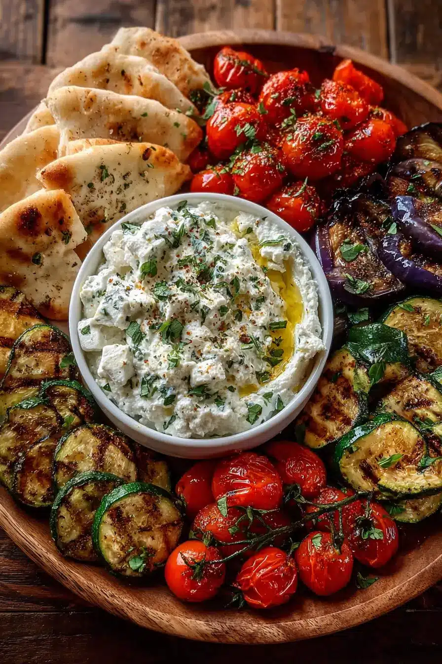 Creamy Feta & Roasted Veggie Mezze Board