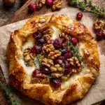 Best Galette with Brie Cranberries And Toasted Walnuts with a Hot Honey Drizzle