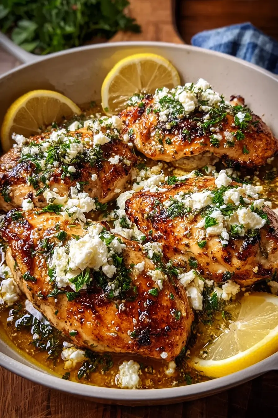 Greek Baked Chicken with Feta, Lemon & Garlic