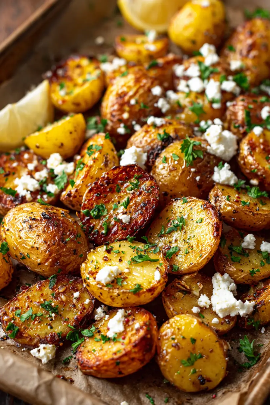 Greek Roast Potatoes With Lemon And Feta