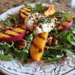 Grilled Peach & Burrata Salad with Honey-Balsamic Vinaigrette Recipe