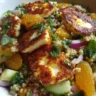 Best Halloumi & Bulgur Salad with Dried Apricots, Mint & Citrus Dressing