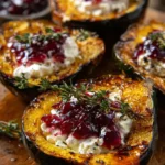 Honey Glazed Acorn Squash with Creamy Goat Cheese