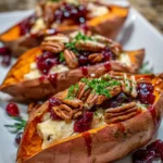 Maple Pecan & Brie Stuffed Sweet Potatoes