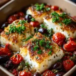 Mediterranean Baked Cod with Tomato & Olive Relish