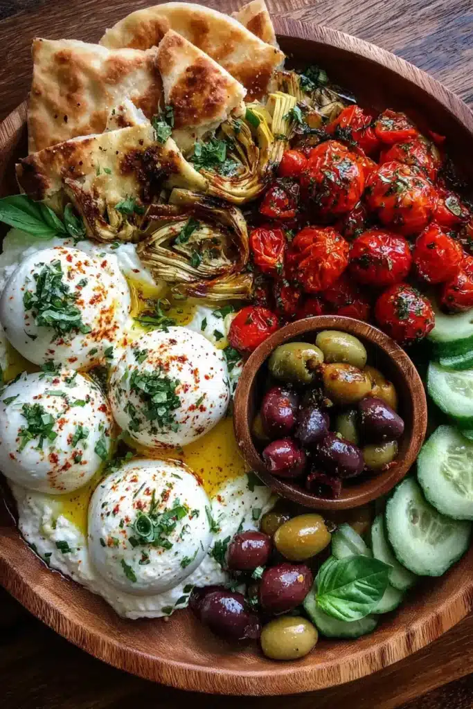 Mediterranean Burrata Mezze Board