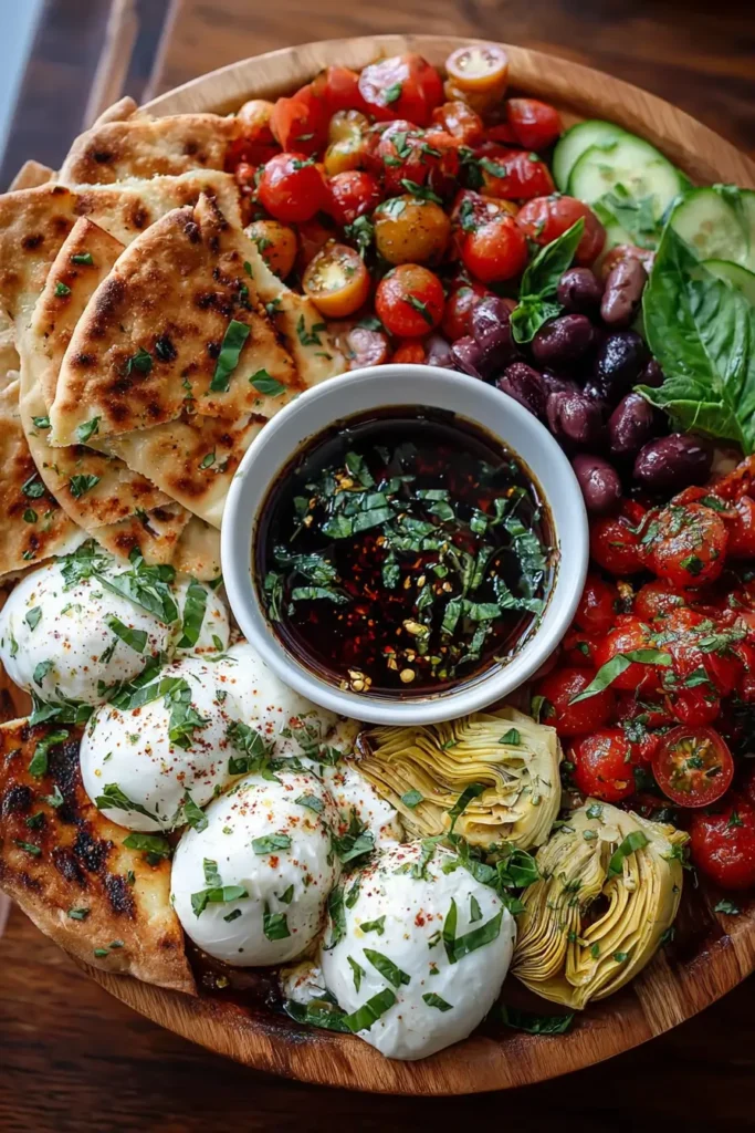 Mediterranean Burrata and Pita Board