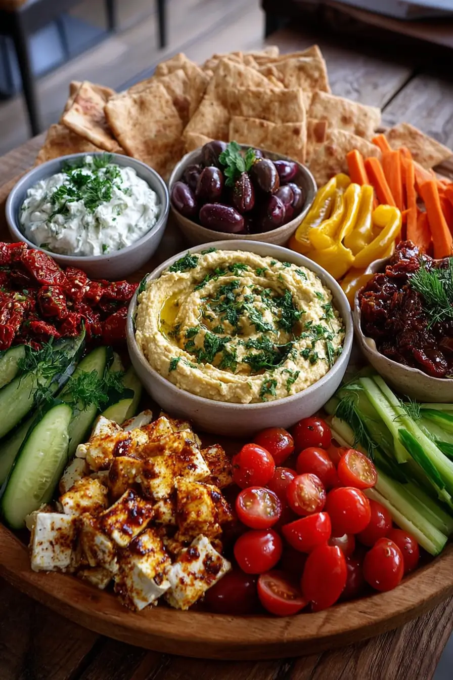 Mediterranean Grazing Board with Fresh Dips