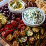 Mediterranean Tapas Board with Roasted Veggies and Feta