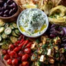Mediterranean Tapas Board with Roasted Veggies and Feta