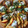 Peach Burrata & Balsamic Flatbread with Basil