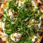 Pistachio & Honey Whipped Ricotta Flatbread with Arugula Recipe