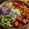 Roasted Sweet Potato & Chickpea Greek Bowl