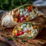 Roasted Veggie & Chickpea Wrap with Creamy Feta-Yogurt Dressing Recipe