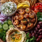 Seafood Mezze Platter with Lemon-Garlic Shrimp