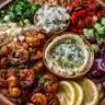 Seafood Mezze Platter with Lemon-Garlic Shrimp