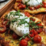 Tomato-Basil Naan Pizza with Fresh Burrata