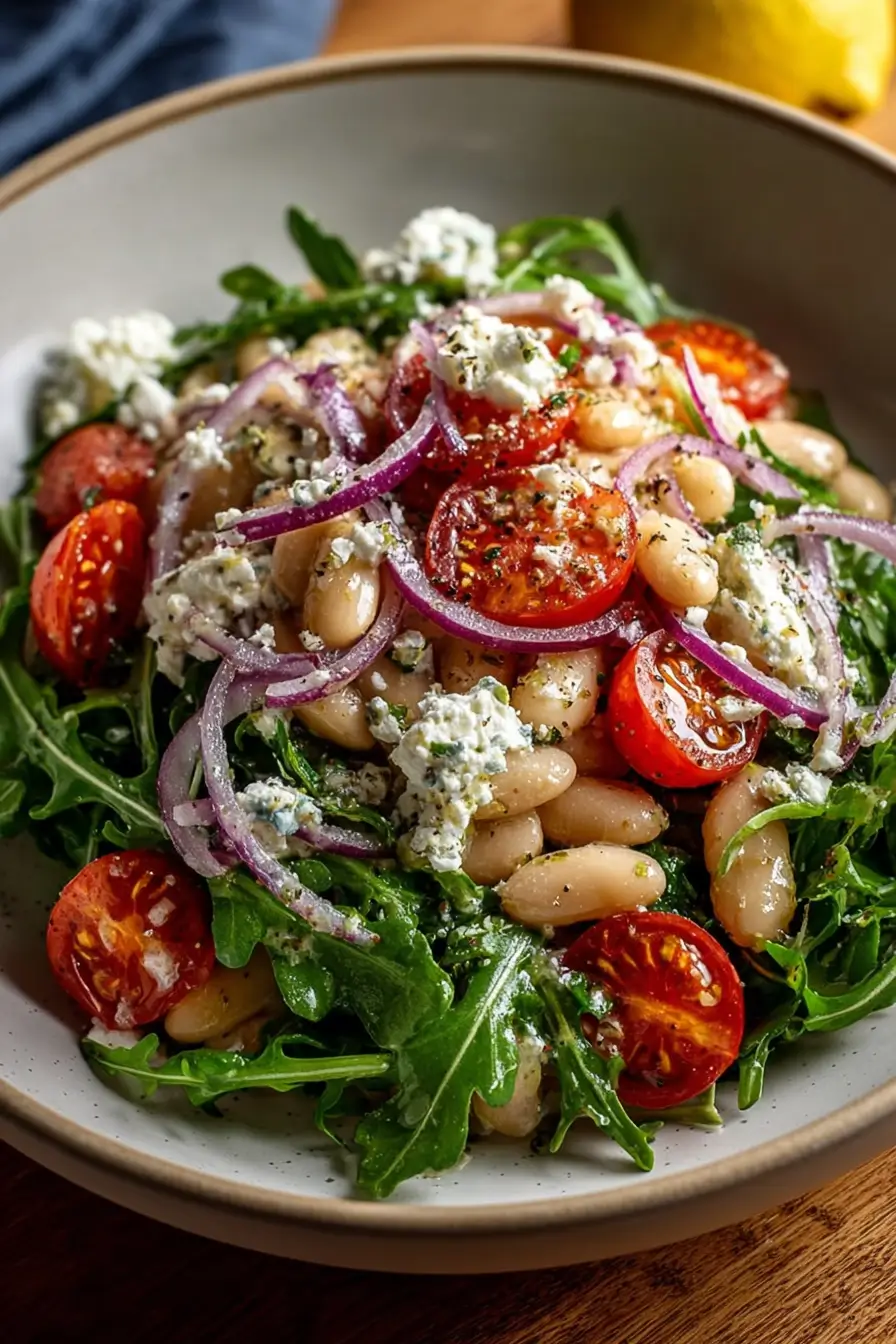 White Bean & Arugula Salad with Lemon Dressing