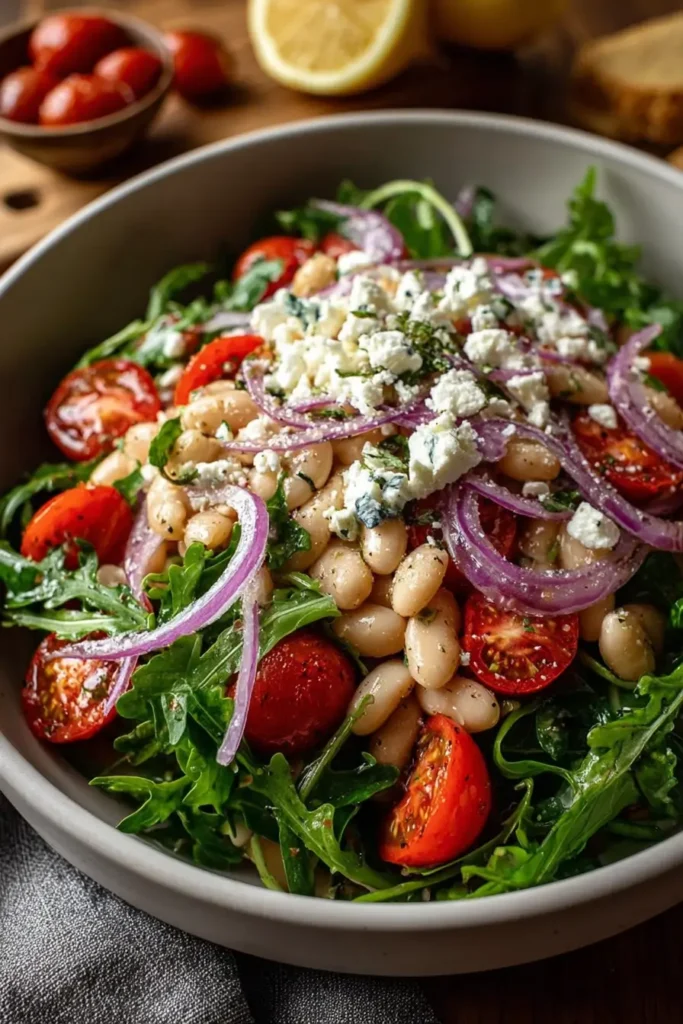 White Bean & Arugula Salad with Lemon Dressing