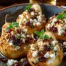 Baked Pears with Feta, Honey, and Cranberries