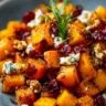 Caramelized Butternut Squash with Gorgonzola and Cranberry-Balsamic Glaze