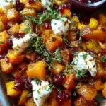 Caramelized Butternut Squash with Ricotta and Cranberry-Honey Drizzle Recipe