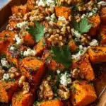 Caramelized Sweet Potatoes with Maple, Feta & Crunchy Walnuts