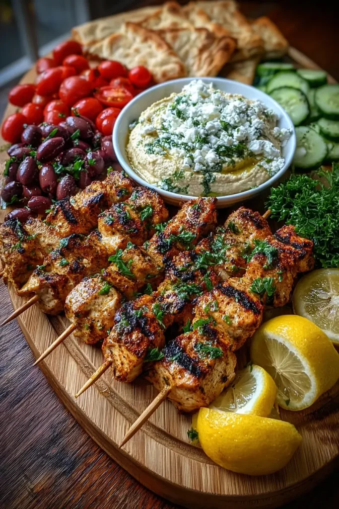Chicken Souvlaki Party Skewers Board