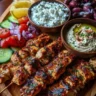 Chicken Souvlaki Skewers with Mezze Tapas