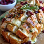 Cranberry Brie Honey Sourdough Pull-Apart Bread