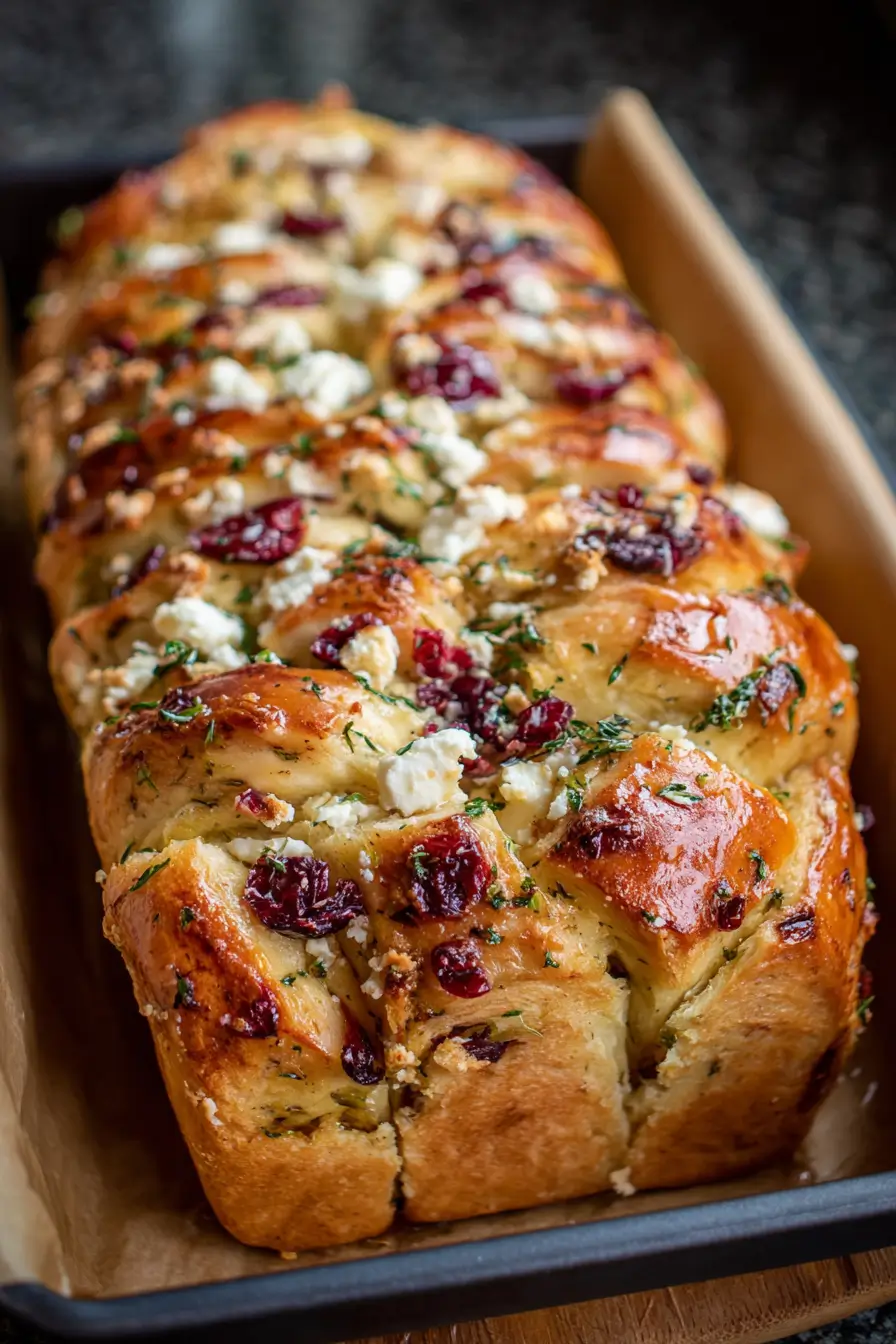 Cranberry Feta Sourdough Pull-Apart Bread