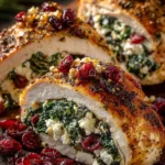 Cranberry & Spinach Stuffed Chicken Breasts with Feta