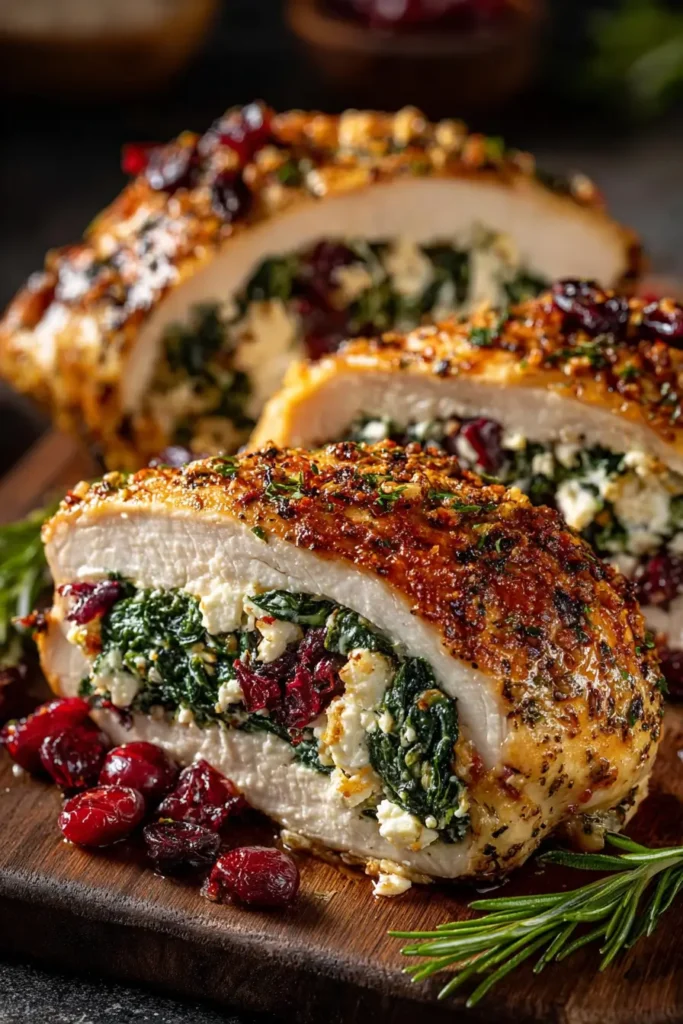 Cranberry & Spinach Stuffed Chicken Breasts with Feta