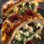 Cranberry & Spinach Stuffed Chicken Breasts with Goat Cheese
