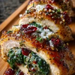 Cranberry & Spinach Stuffed Chicken Breasts with Parmesan