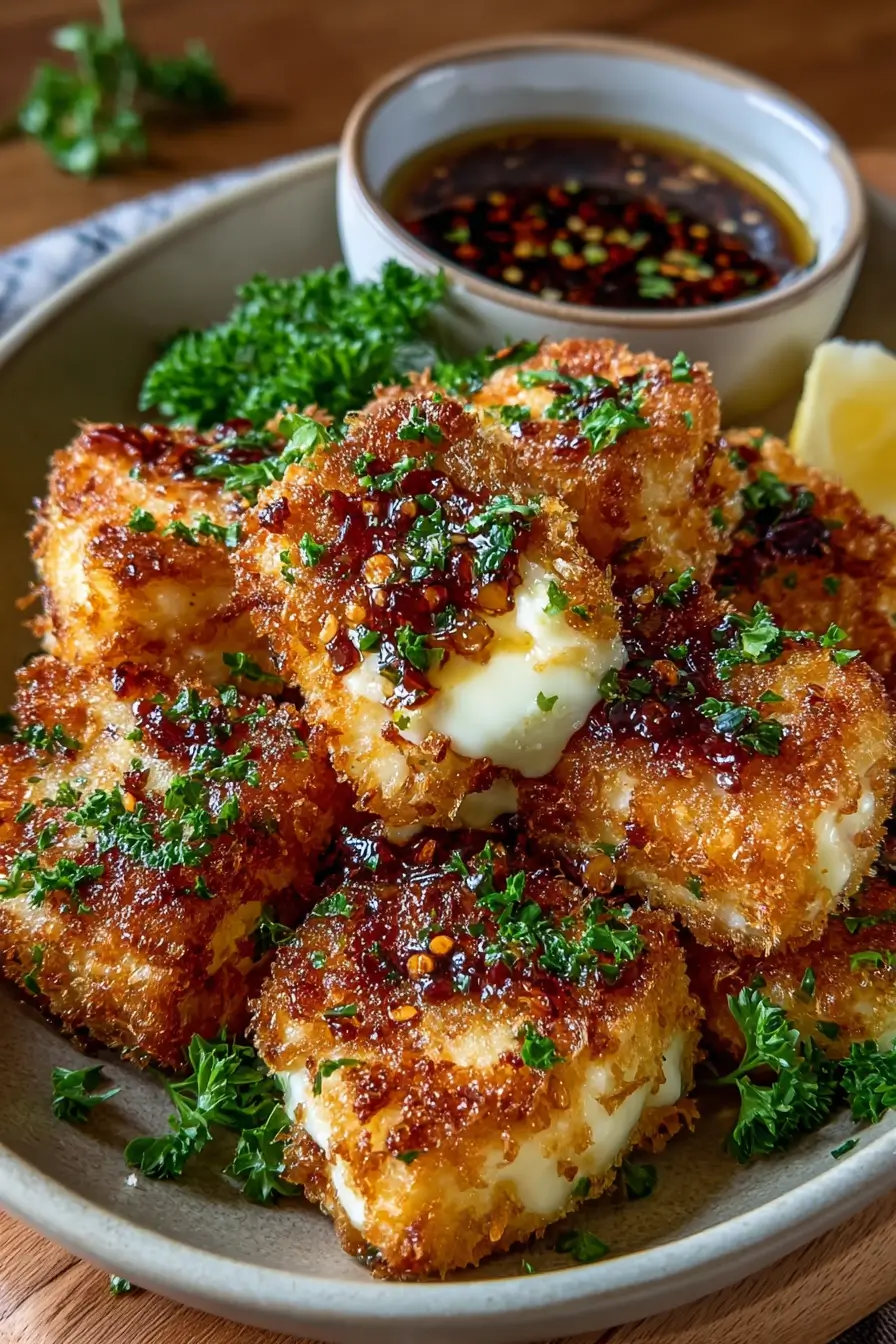 Crispy Chili Honey Halloumi Bites