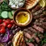 Greek Beef Mezze Platter with Lemon Drizzle