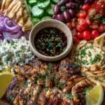 Greek Chicken Mezze Platter with Balsamic Drizzle