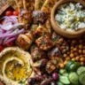 Greek Chicken Mezze Platter with Honey Drizzle