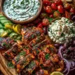 Greek Chicken Mezze Platter with Yogurt Drizzle