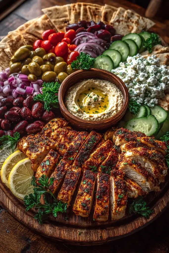 Greek Chicken & Olive Mezze Board