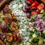 Greek Chicken Souvlaki Bowls with Garlic Sauce