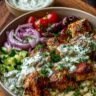 Greek Chicken Souvlaki Bowls with Yogurt Dill Sauce