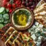 Greek Halloumi Mezze Platter with Herb Dressing