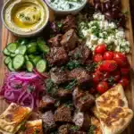 Greek Lamb Mezze Platter with Lemon Drizzle