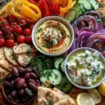 Greek Veggie Mezze Platter with Lemon Drizzle