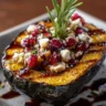 Honey-Glazed Acorn Squash with Feta Cheese and Cranberry Drizzle Recipe