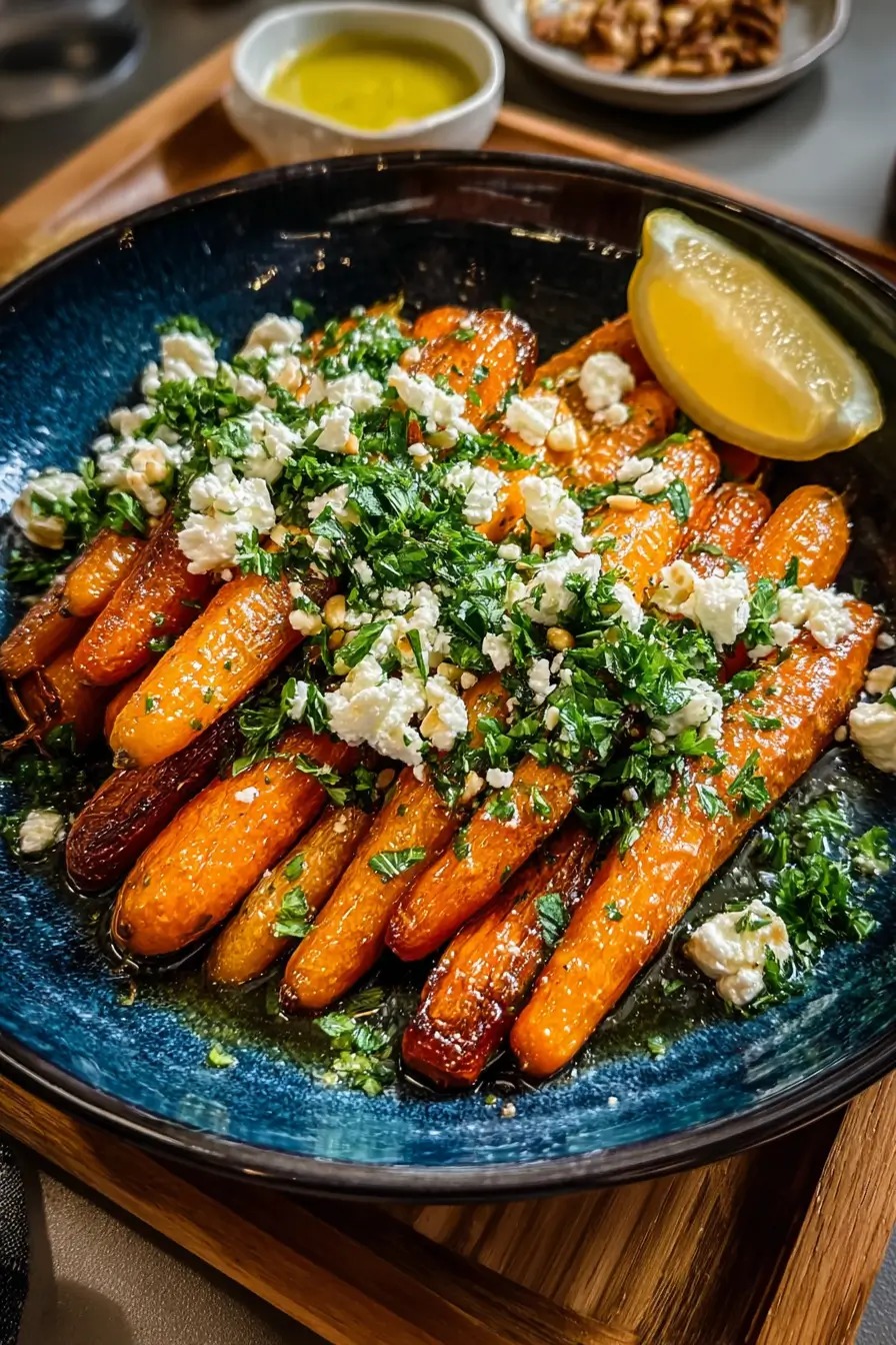 Mediterranean Roasted Carrot Salad with Feta