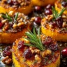 Roasted Butternut Squash Rounds with Honey & Cranberries
