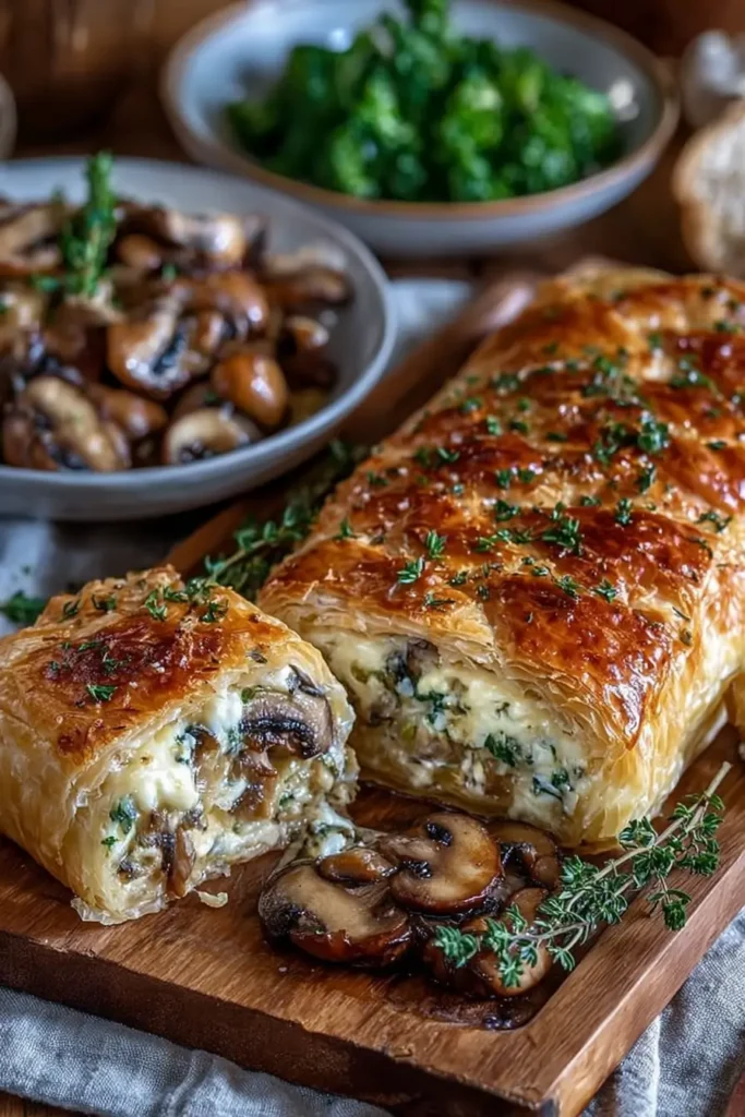 Savory Mushroom & Gruyère Puff Pastry Braid